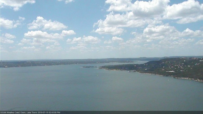 Lake Travis webcam, July 19, 2019 1:45 PM CT