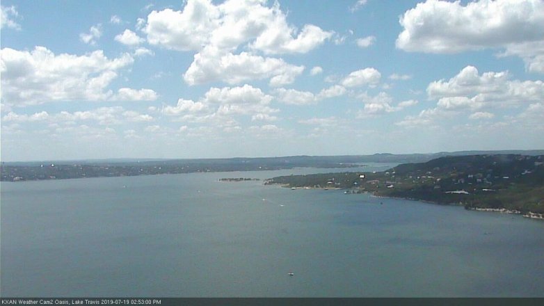 Lake Travis webcam, July 19, 2019 1:55 PM CT