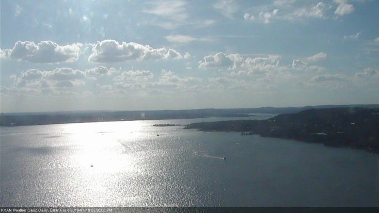 Lake Travis webcam, July 19, 2019 5:00 PM CT
