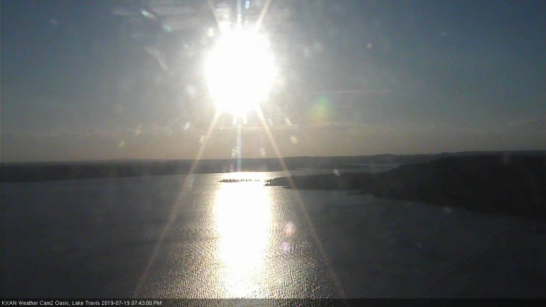 Lake Travis webcam, July 19, 2019 6:45 PM CT