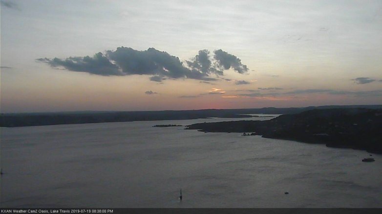 Lake Travis webcam, July 19, 2019 7:40 PM CT