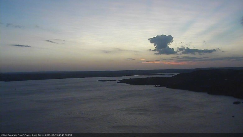 Lake Travis webcam, July 19, 2019 7:50 PM CT