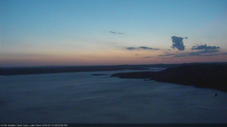 Lake Travis webcam, July 19, 2019 7:55 PM CT