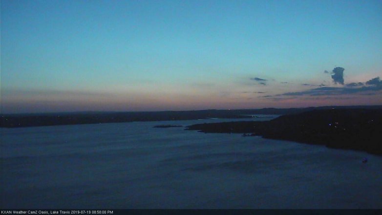Lake Travis webcam, July 19, 2019 8:00 PM CT
