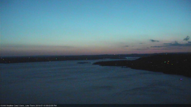 Lake Travis webcam, July 19, 2019 8:05 PM CT
