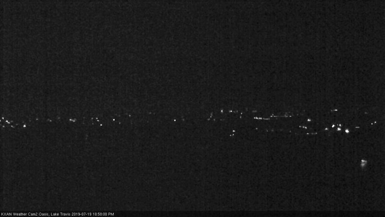 Lake Travis webcam, July 19, 2019 10:00 PM CT