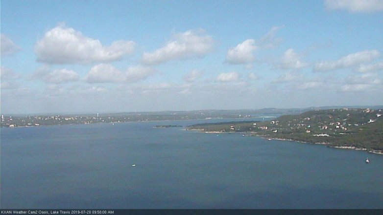 Lake Travis webcam, July 20, 2019 9:00 AM CT