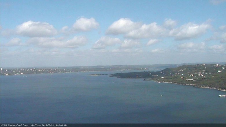 Lake Travis webcam, July 20, 2019 9:05 AM CT