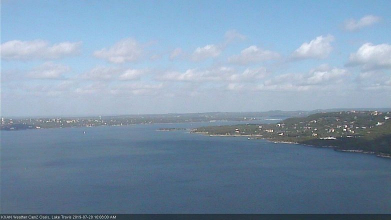 Lake Travis webcam, July 20, 2019 9:10 AM CT
