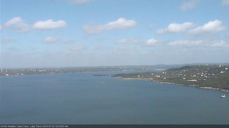 Lake Travis webcam, July 20, 2019 9:25 AM CT