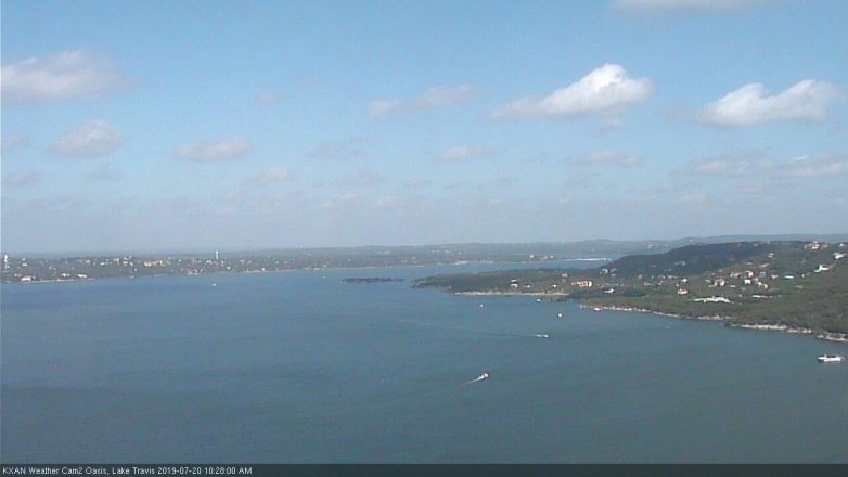 Lake Travis webcam, July 20, 2019 9:30 AM CT