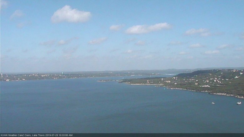 Lake Travis webcam, July 20, 2019 9:35 AM CT