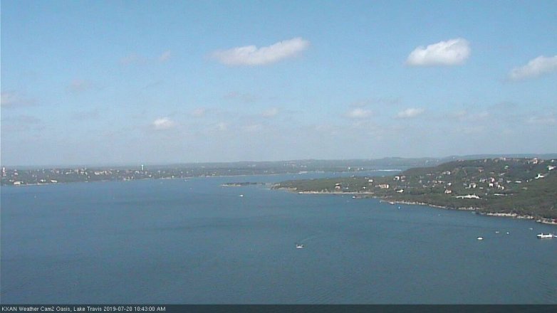 Lake Travis webcam, July 20, 2019 9:45 AM CT