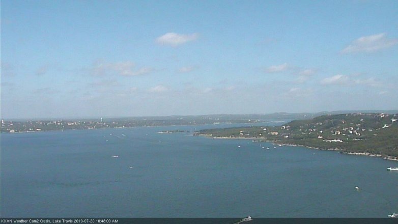 Lake Travis webcam, July 20, 2019 9:50 AM CT