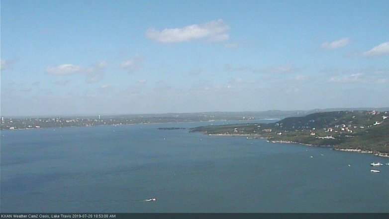 Lake Travis webcam, July 20, 2019 9:55 AM CT