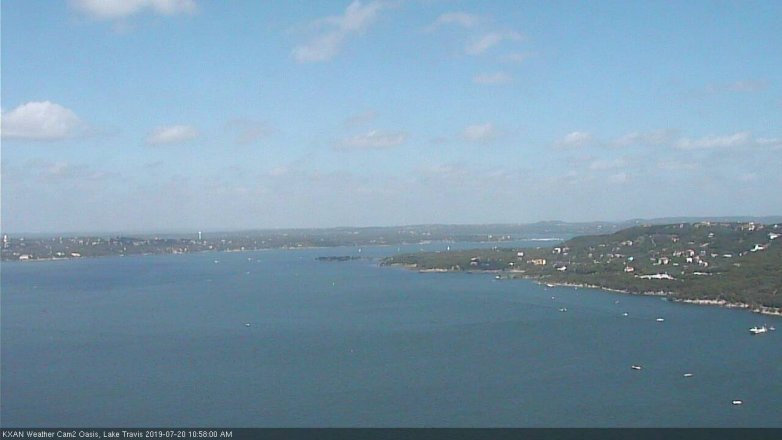 Lake Travis webcam, July 20, 2019 10:00 AM CT