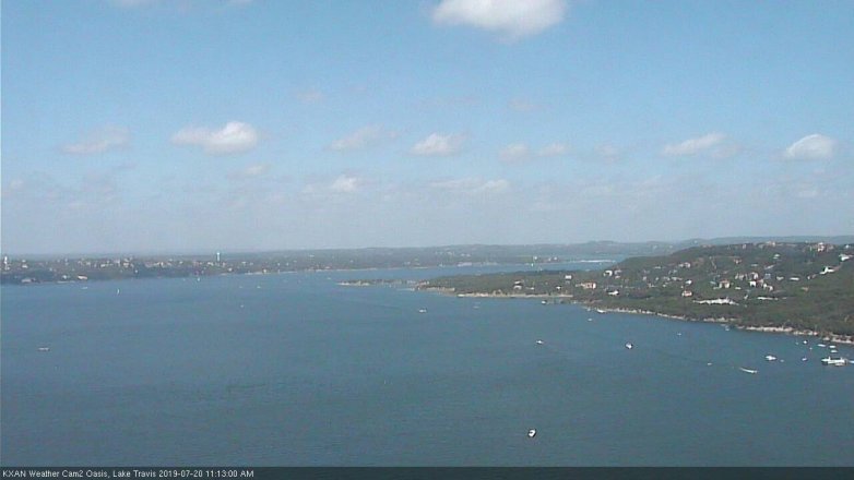 Lake Travis webcam, July 20, 2019 10:15 AM CT