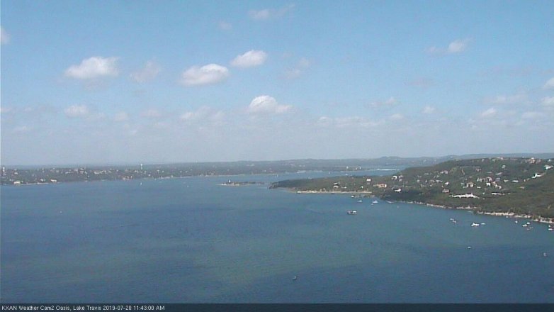 Lake Travis webcam, July 20, 2019 10:45 AM CT