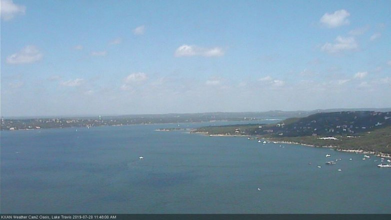 Lake Travis webcam, July 20, 2019 10:50 AM CT