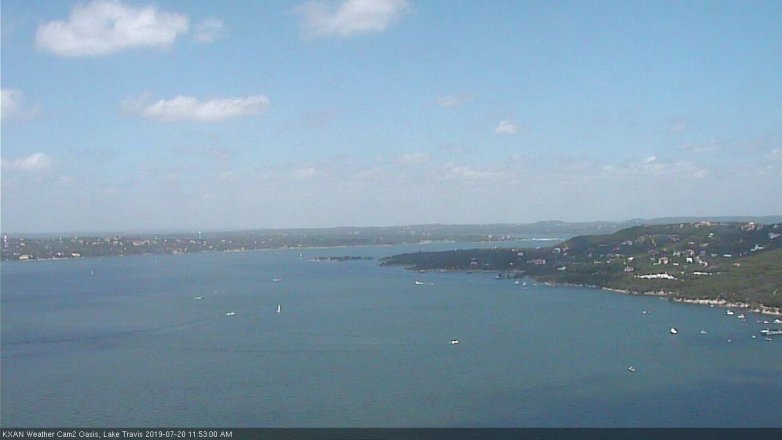 Lake Travis webcam, July 20, 2019 10:55 AM CT