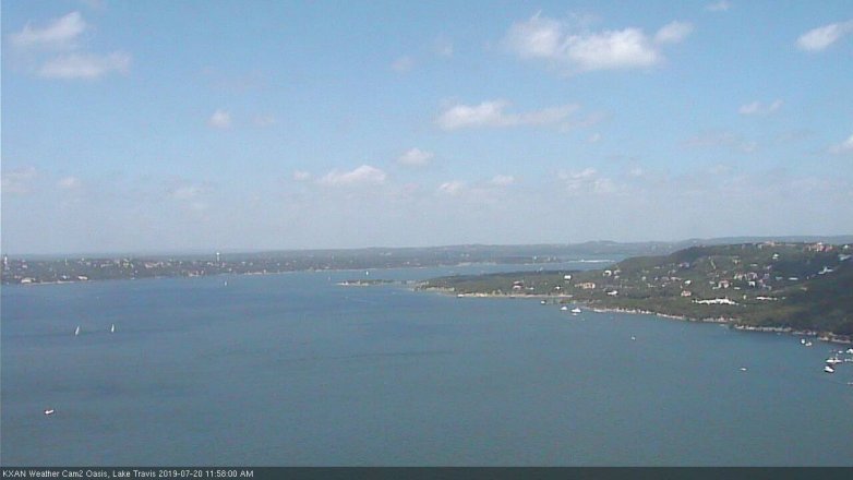 Lake Travis webcam, July 20, 2019 11:00 AM CT
