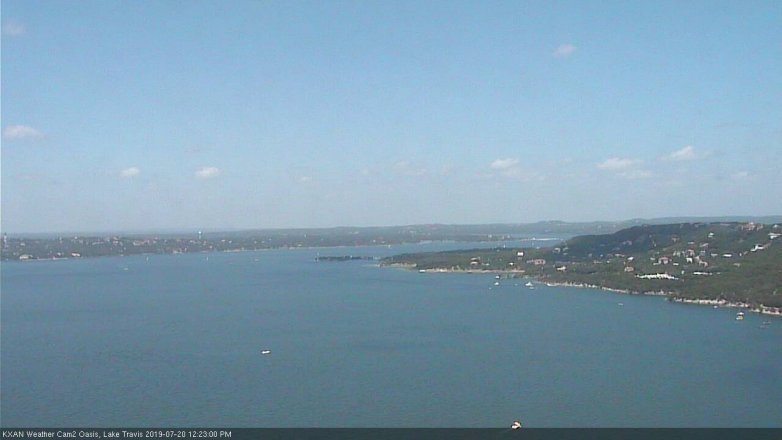 Lake Travis webcam, July 20, 2019 11:25 AM CT