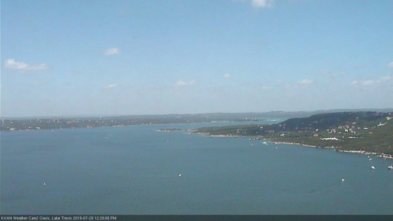 Lake Travis webcam, July 20, 2019 11:30 AM CT