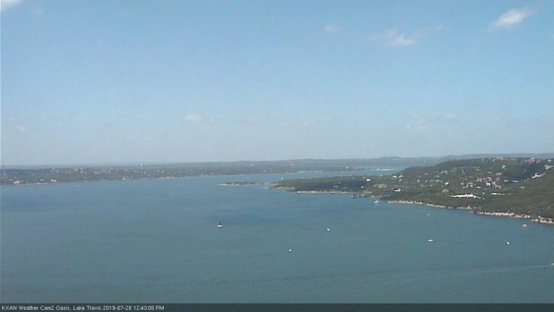 Lake Travis webcam, July 20, 2019 11:45 AM CT