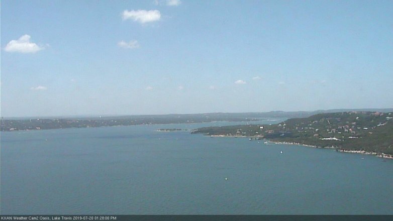 Lake Travis webcam, July 20, 2019 12:30 PM CT