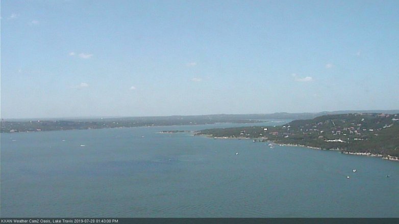 Lake Travis webcam, July 20, 2019 12:45 PM CT