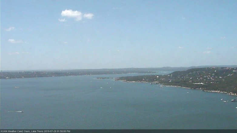 Lake Travis webcam, July 20, 2019 1:00 PM CT