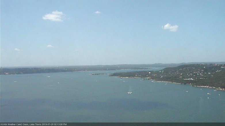 Lake Travis webcam, July 20, 2019 1:15 PM CT