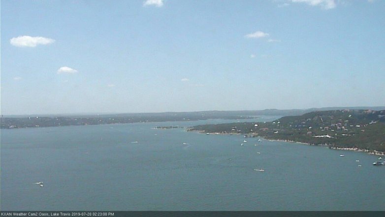 Lake Travis webcam, July 20, 2019 1:25 PM CT