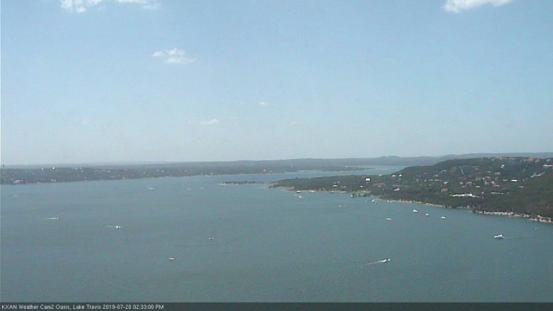 Lake Travis webcam, July 20, 2019 1:35 PM CT
