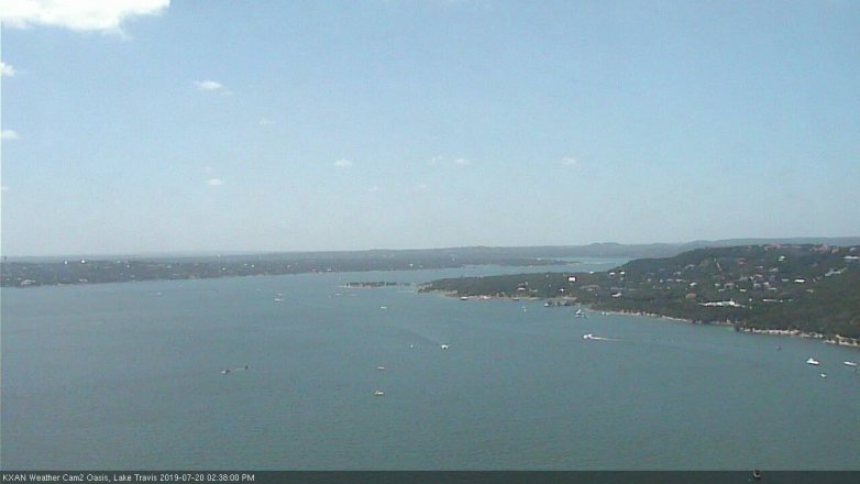 Lake Travis webcam, July 20, 2019 1:40 PM CT