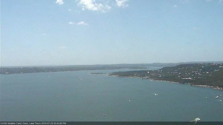 Lake Travis webcam, July 20, 2019 1:45 PM CT