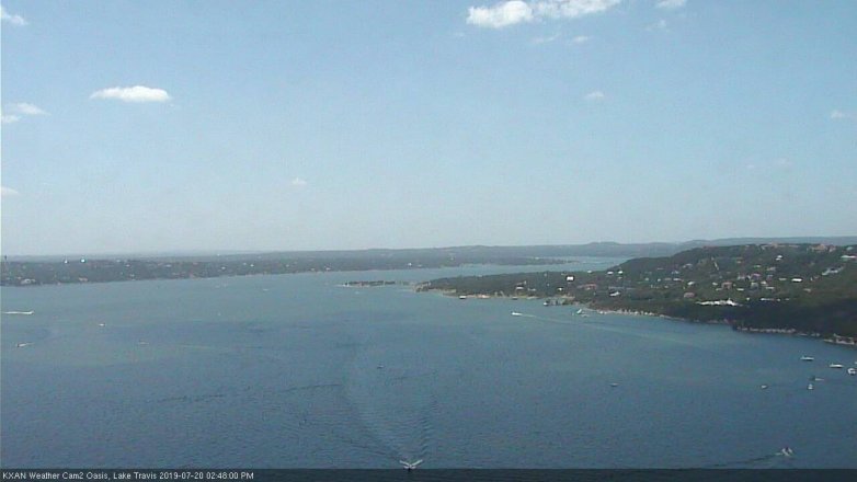Lake Travis webcam, July 20, 2019 1:50 PM CT