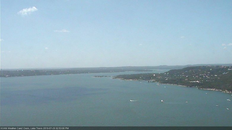 Lake Travis webcam, July 20, 2019 1:55 PM CT