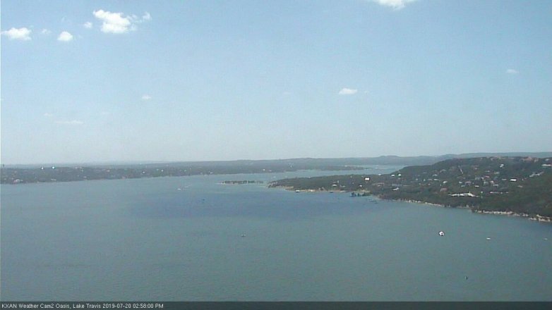 Lake Travis webcam, July 20, 2019 2:00 PM CT