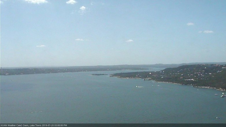 Lake Travis webcam, July 20, 2019 2:10 PM CT