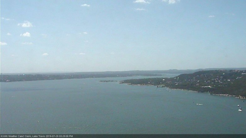 Lake Travis webcam, July 20, 2019 2:30 PM CT