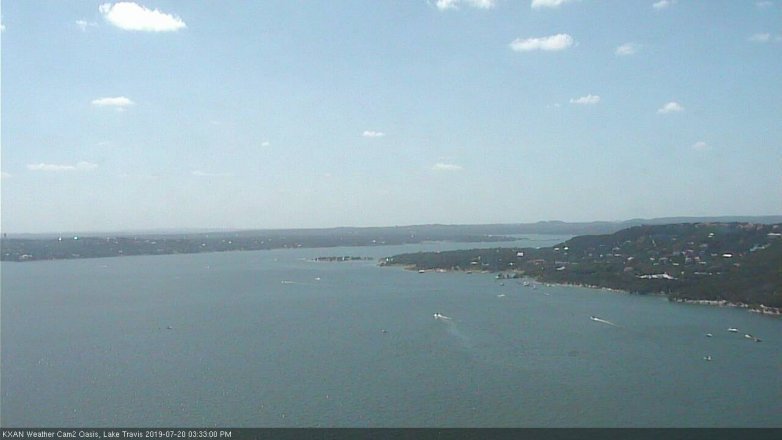 Lake Travis webcam, July 20, 2019 2:35 PM CT