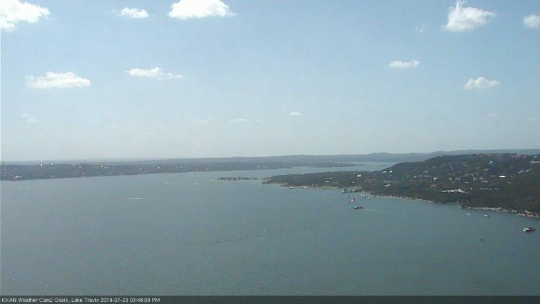 Lake Travis webcam, July 20, 2019 2:50 PM CT