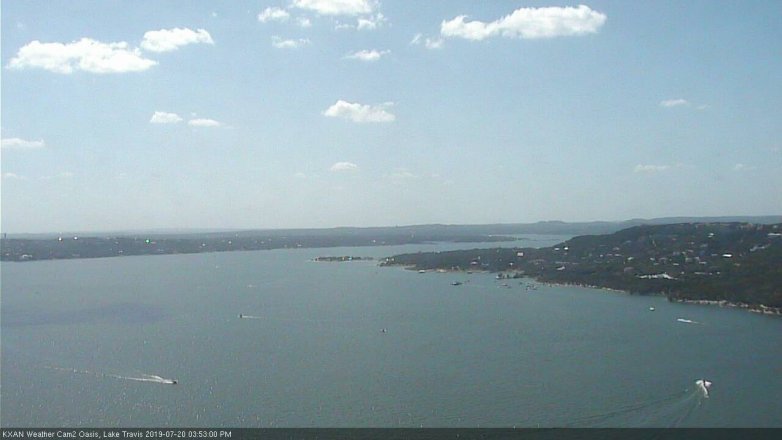 Lake Travis webcam, July 20, 2019 2:55 PM CT