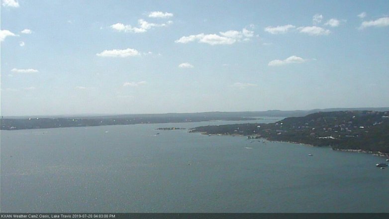 Lake Travis webcam, July 20, 2019 3:05 PM CT
