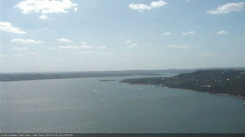 Lake Travis webcam, July 20, 2019 3:25 PM CT