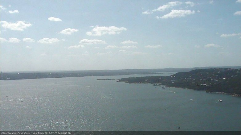 Lake Travis webcam, July 20, 2019 3:35 PM CT