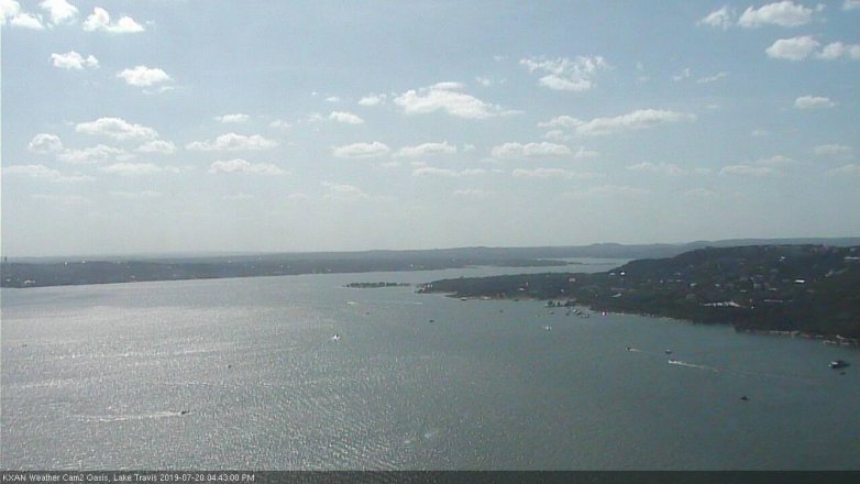 Lake Travis webcam, July 20, 2019 3:45 PM CT