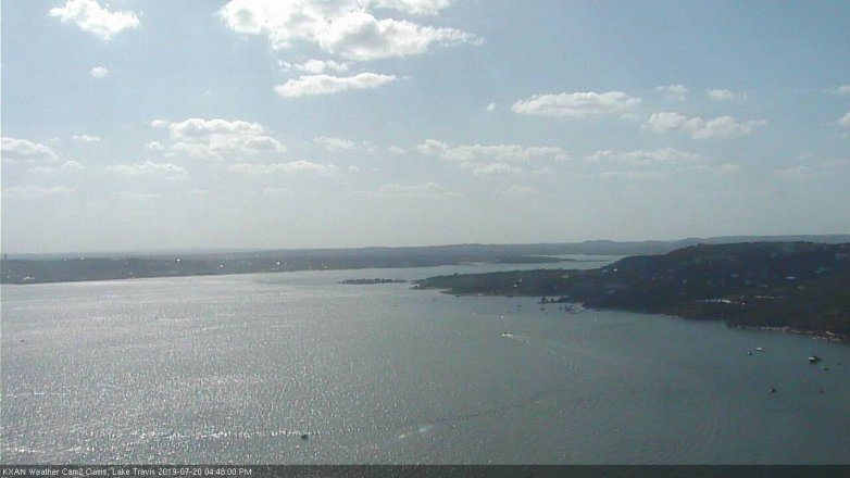 Lake Travis webcam, July 20, 2019 3:50 PM CT