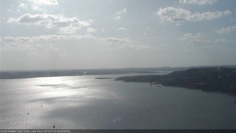 Lake Travis webcam, July 20, 2019 4:45 PM CT
